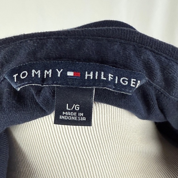 Tommy Hilfiger Women’s Navy V-Neck Cotton Long Sleeved Polo Top - Picture 2 of 8